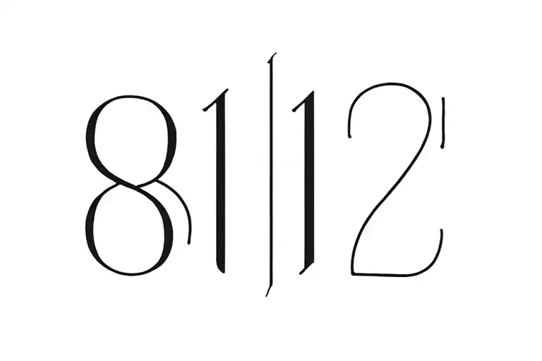 numbers 8 12 tattoo design idea