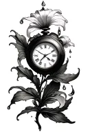 lighting clock tear drops snow drop flower tattoo design idea