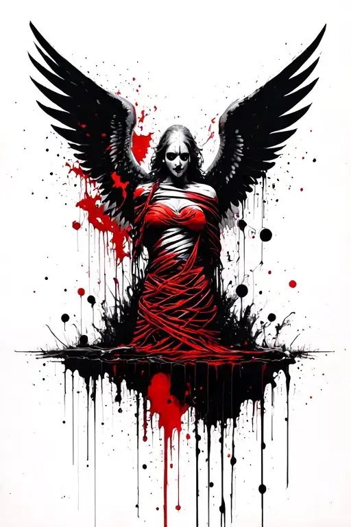 beksinski giger mummy wrap angel tattoo design idea