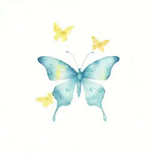 Neurodiversity symbol, split gill mushroom, butterfly tattoo design idea