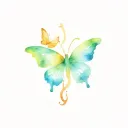 Neurodiversity symbol, split gill mushroom, butterfly tattoo design idea