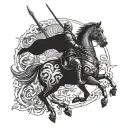 A knight tattoo design idea