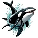 blood thirsty killer whale tattoo design idea