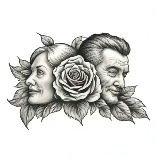 mom and dad memorial tattoo design idea