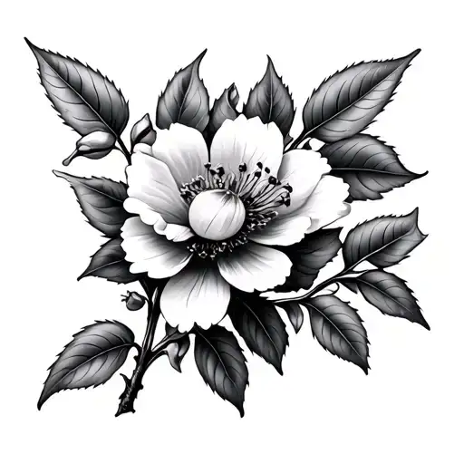 Hawthorn Flower tattoo design idea