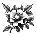 Hawthorn Flower tattoo design idea
