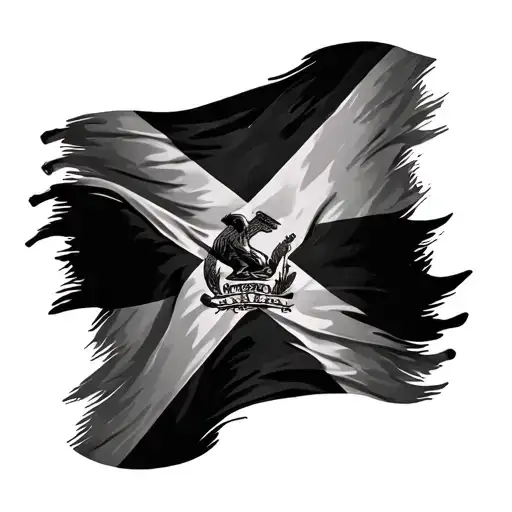 the dominican flag with music tattoo design idea