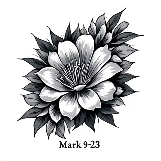 Mark 9:23 written tattoo design idea