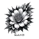 Mark 9:23 written tattoo design idea