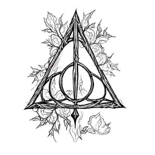 farm and ranch version of deathly hallows symbol tattoo design idea