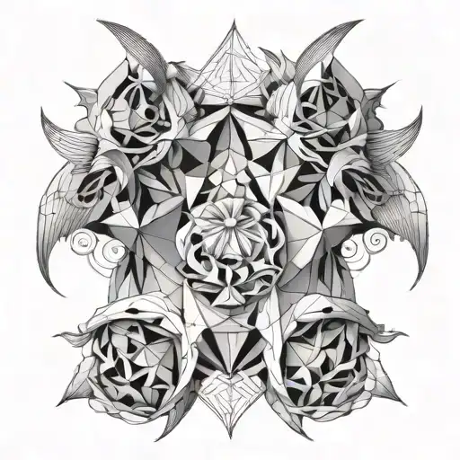 angels vs demons morning glory tattoo design idea