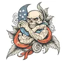1776 on knuckles tattoo design idea