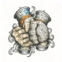 1776 on knuckles tattoo design idea