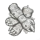 1776 on knuckles tattoo design idea