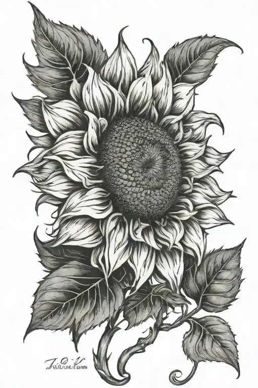 spiral sunflower "spiral out keep going" tattoo design idea