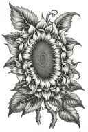 spiral sunflower "spiral out keep going" tattoo design idea
