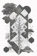 tree and the four elements  tattoo design idea