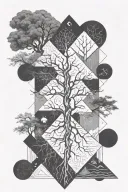 tree and the four elements  tattoo design idea
