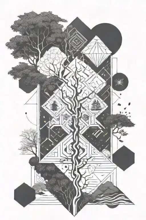 tree and the four elements  tattoo design idea