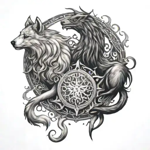 Skoll et hati tattoo design idea