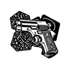gun dice and cards tattoo design idea