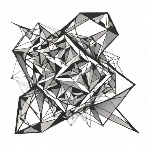 the letters S, A, I, and R in a polygon. minimalist  outline tattoo design idea