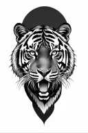tiger emerging tattoo design idea