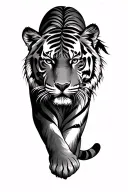 tiger emerging tattoo design idea