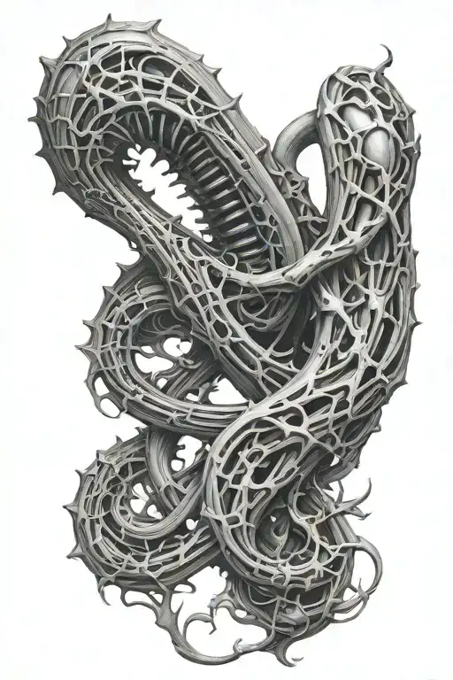 vine with hr giger tattoo design idea