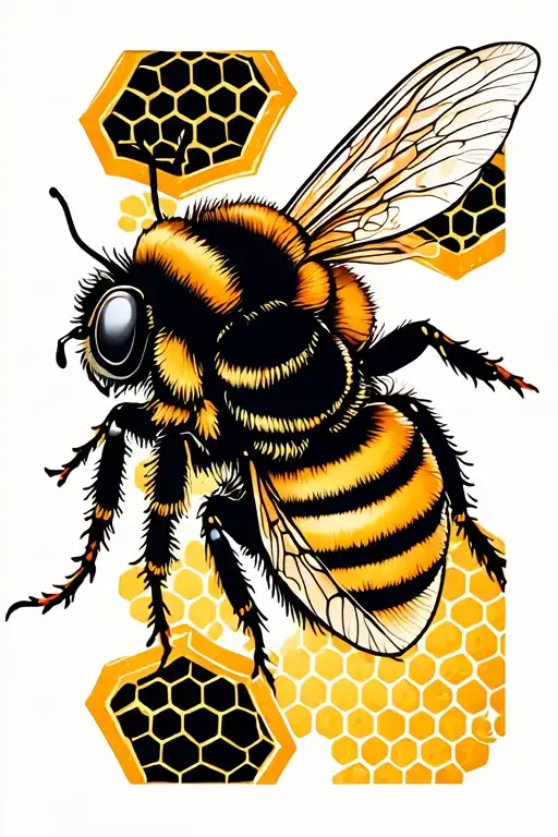Bee And Honeycomb tattoo design idea