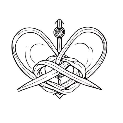 Mira from Kpop demon hunter's norigae but just the heart knot tattoo design idea