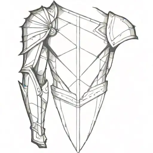 v shaped armor sleeve for the forearm  tattoo design idea