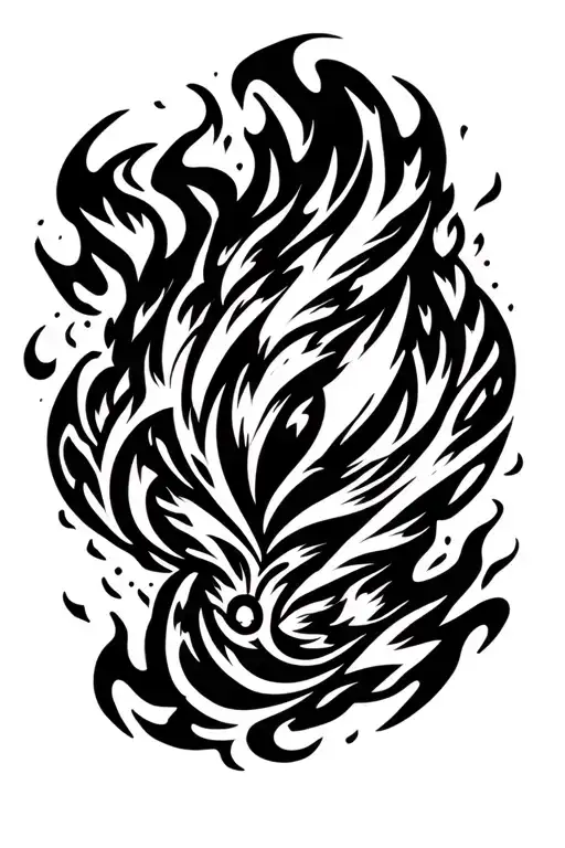 blazing fireball comet like tattoo design idea
