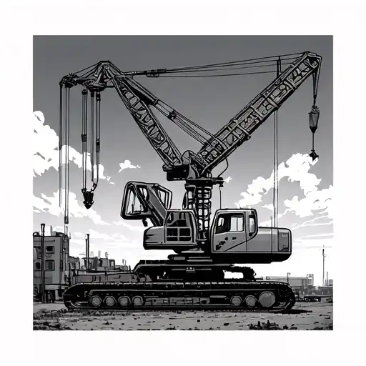 Construction Crane tattoo design idea