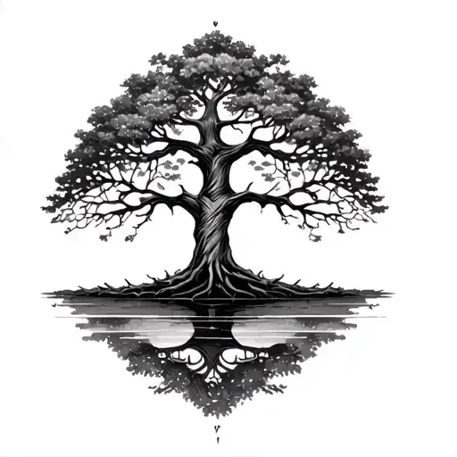 Tree of life with first names in branches: Joël Maman Elsa Melissa Papa Maeva Mamie Papi tattoo design idea