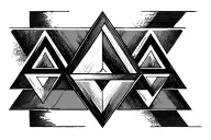 triangle band with 3 combine triangles tattoo design idea