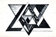 triangle band with 3 combine triangles tattoo design idea