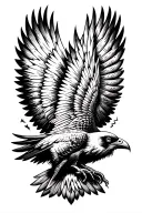 raven flying tattoo design idea