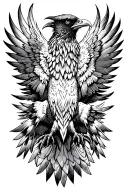 raven flying tattoo design idea