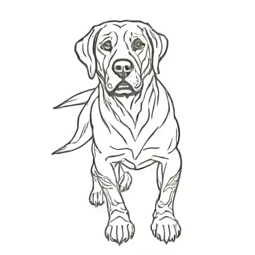 a black labrador retriever tattoo design idea