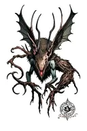 Mothman Wendigo half sleeve tattoo design idea