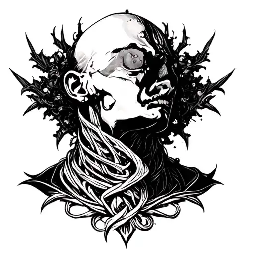 dark and twisted neck tattoo tattoo design idea