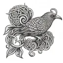 kiwi bird with Celtic fish hook tattoo design idea