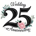 25th wedding anniversary. no humans or numbers tattoo design idea
