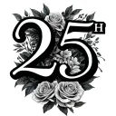 25th wedding anniversary. no humans or numbers tattoo design idea