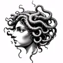 Subtle Medusa head tattoo design idea