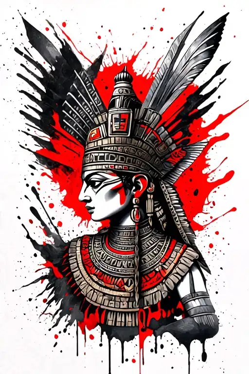 A Mayan tattoo can feature mystical symbols, deities, calendar signs, or warriors representing strength, wisdom, and a c tattoo design idea