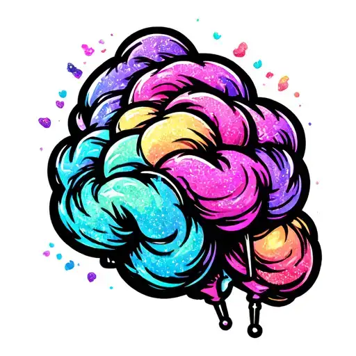 Cotton Candy glitter tatoo design tattoo design idea