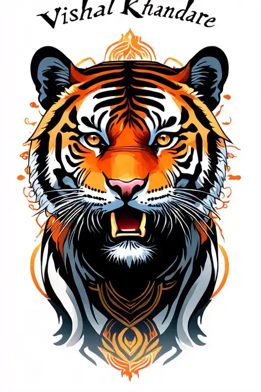 "Vishal Khandare " tiger face tattoo design idea