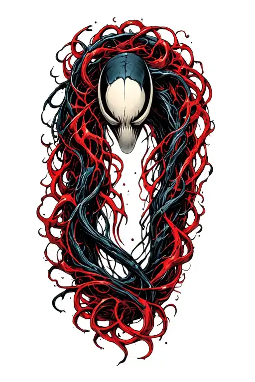 symbiote tendrils encircling my arm tattoo design idea